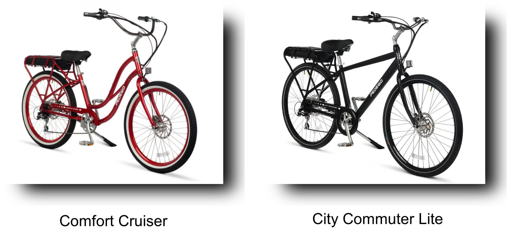 Pedego Comfort Cruiser and City Commuter Lite